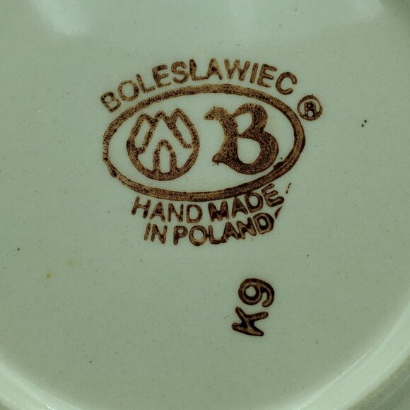 Polish Pottery Cobalt Swirl Dessert Plate Blue White Swirl Appetizer Bread Plate - Picture 4 of 5